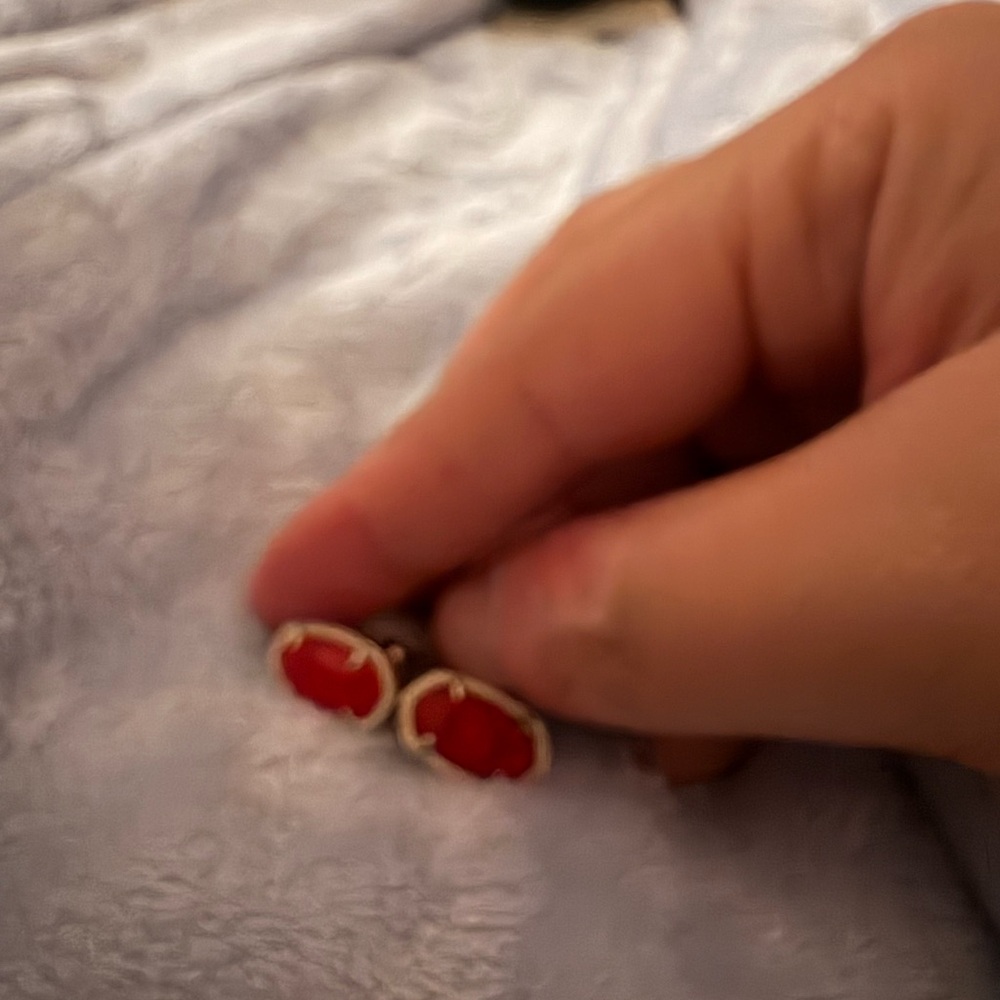 Kendra Scott Emma Elegant Red Stone Earrings